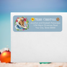 Adresse de Retour de Noël de Chien de Père Noël de