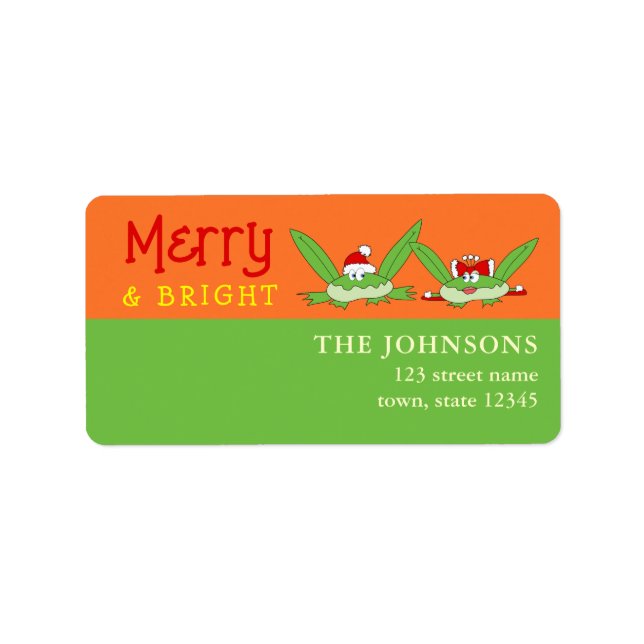 Étiquette Adresse de Retour de Noël Joyeuse et Lumineuse  (Devant)