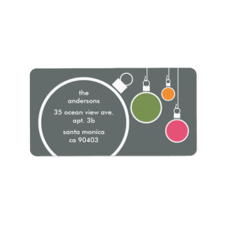 Étiquette Adresse de retour de Noël moderne Label gris foncé