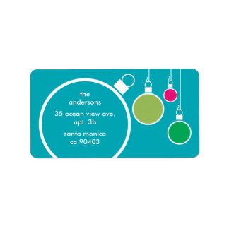 Étiquette Adresse de retour de Noël moderne Label Turquoise