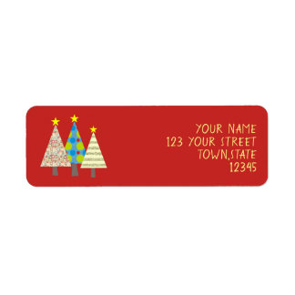 Étiquette Adresse de retour de Noël rouge