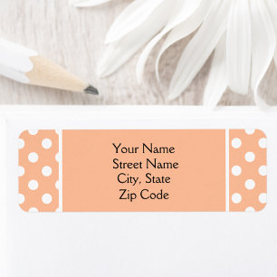 Étiquette Adresse de retour de Peach Fuzz Polkadot