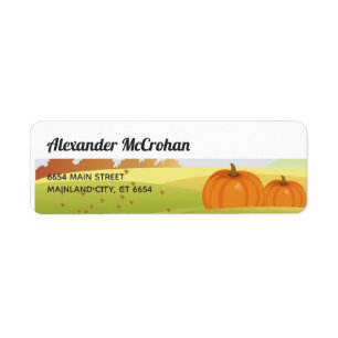 Étiquette Adresse de retour de petite citrouille d'Halloween
