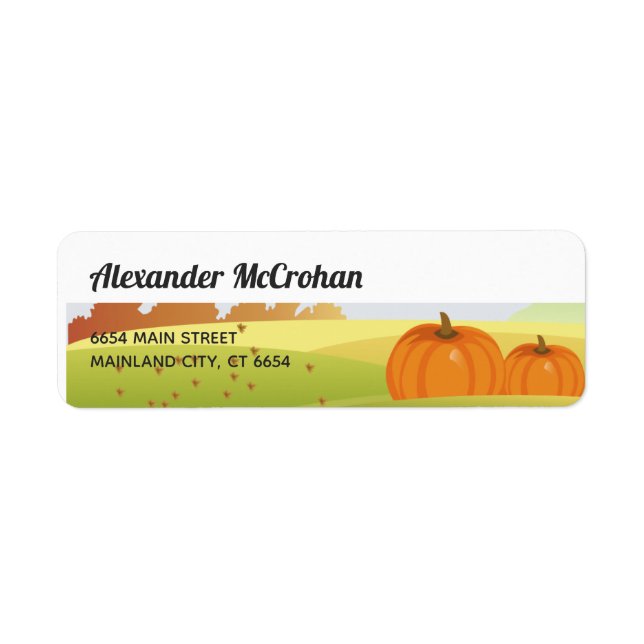Étiquette Adresse de retour de petite citrouille d'Halloween (Devant)