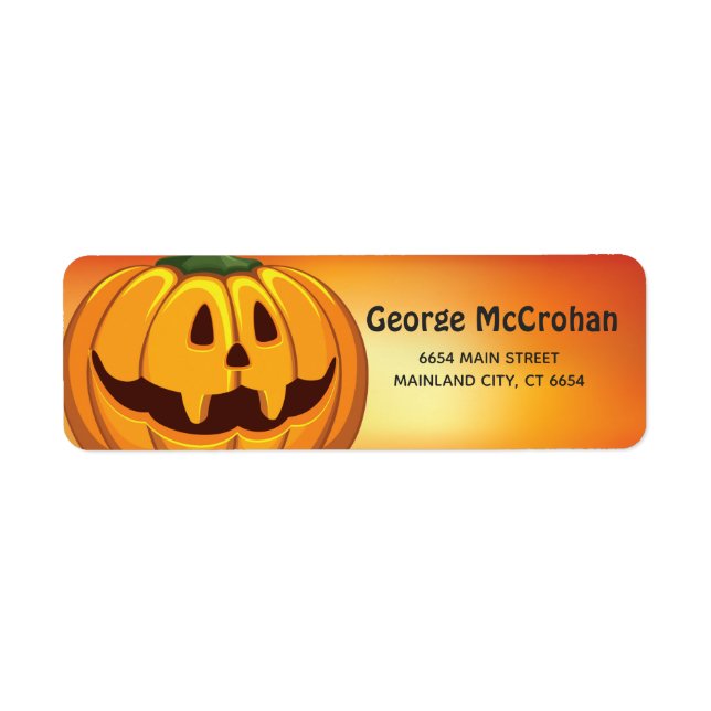 Étiquette Adresse de retour de petite citrouille d'Halloween (Devant)