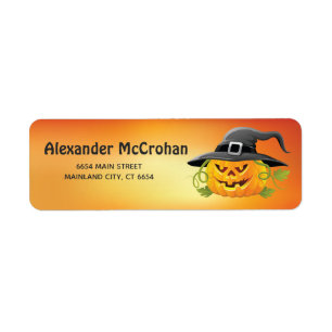 Étiquette Adresse de retour de petite citrouille d'Halloween