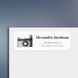 Étiquette Adresse de retour de photographie avec appareil ph