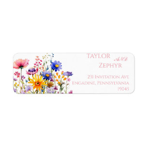Étiquette Adresse de retour de RSVP de mariage de fleur sauv