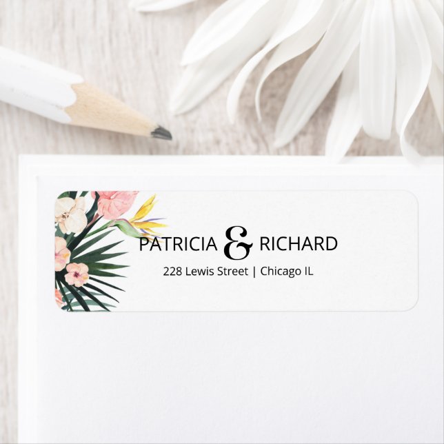 Étiquette Adresse de retour de sauvegarde de date de mariage (En situation)