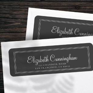 Étiquette Adresse de retour de script cursif simple