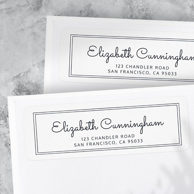 Étiquette Adresse de retour de script Cursive moderne et sim (Créateur téléchargé)