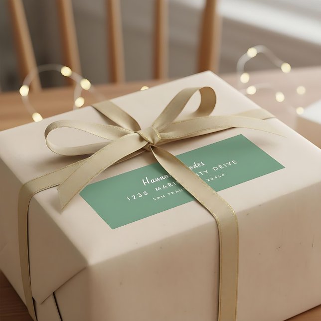 Étiquette Adresse de retour de script manuscrit simple et mo (Créateur téléchargé)