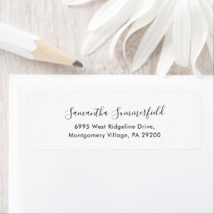 Étiquette Adresse de retour de script moderne simple