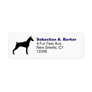 Étiquette Adresse de retour de silhouette de chien de