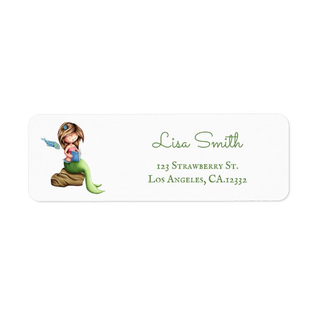 Étiquette Adresse de retour de sirène fantaisiste (Devant)