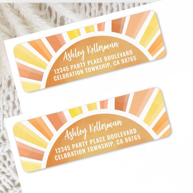 Étiquette Adresse de Retour de Soleil (Sunshine Sun Return Address Label )