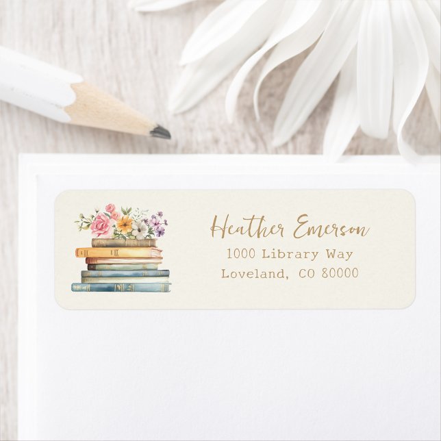 Étiquette Adresse de retour de thème de livre (Book Theme Return Address Label by Painted Paperie
)