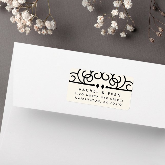 Étiquette Adresse de retour Déco Flourissant Surdimensionné  (Créateur téléchargé)