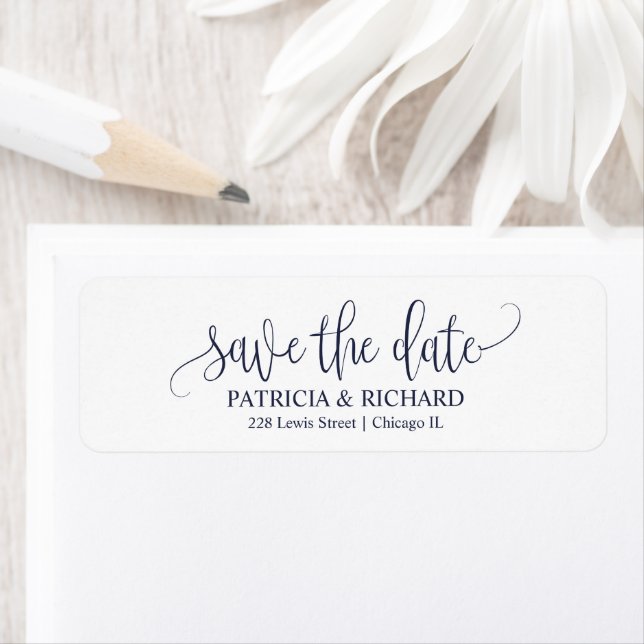 Étiquette Adresse de retour d'enregistrement de mariage chic (En situation)