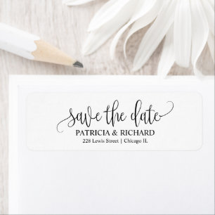 Étiquette Adresse de retour d'enregistrement de mariage chic