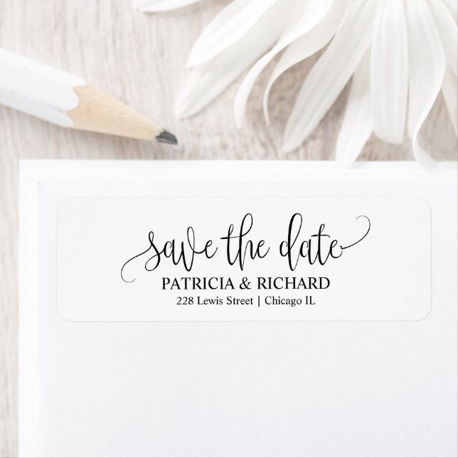 Étiquette Adresse de retour d'enregistrement de mariage chic (En situation)