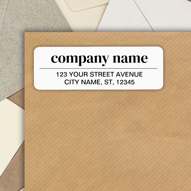 Étiquette Adresse de retour d'entreprise personnalisée simpl (simple company return address sticker
)