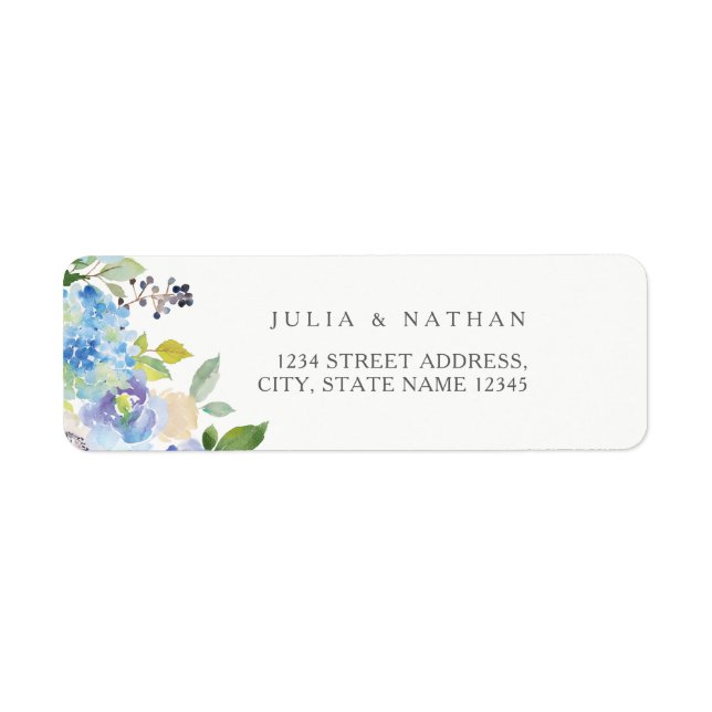 Étiquette Adresse de retour d'enveloppe de mariage florale b (Devant)