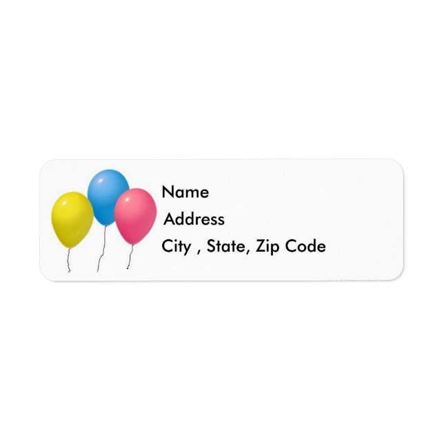 Étiquette Adresse de retour des ballons (Devant)