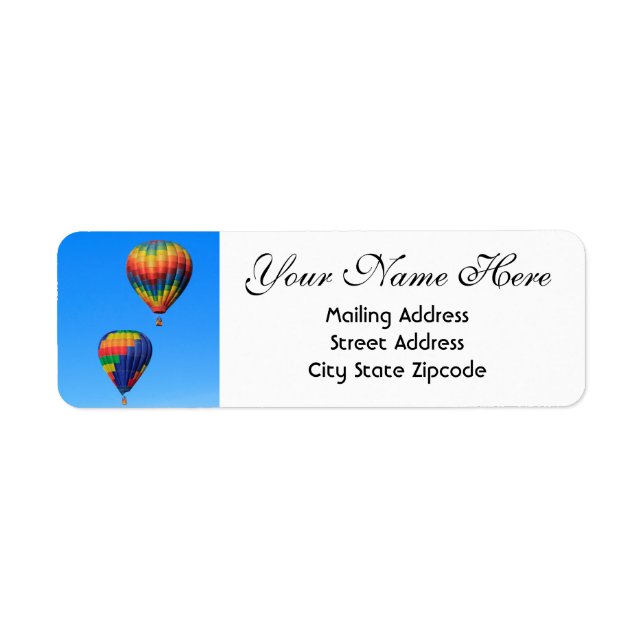 Étiquette Adresse de retour des ballons à air chaud (Devant)