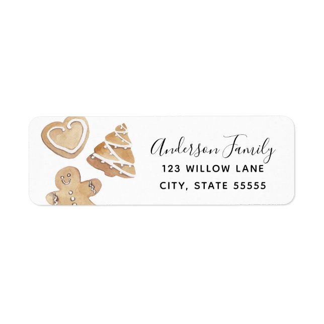 Étiquette Adresse de retour des cookies de vacances (Devant)