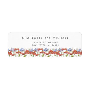 Étiquette Adresse de retour des fleurs sauvages de prairie a