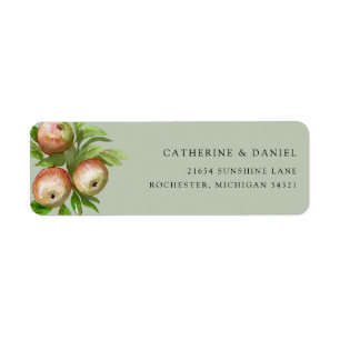 Étiquette adresse de retour des pommes aquarelle