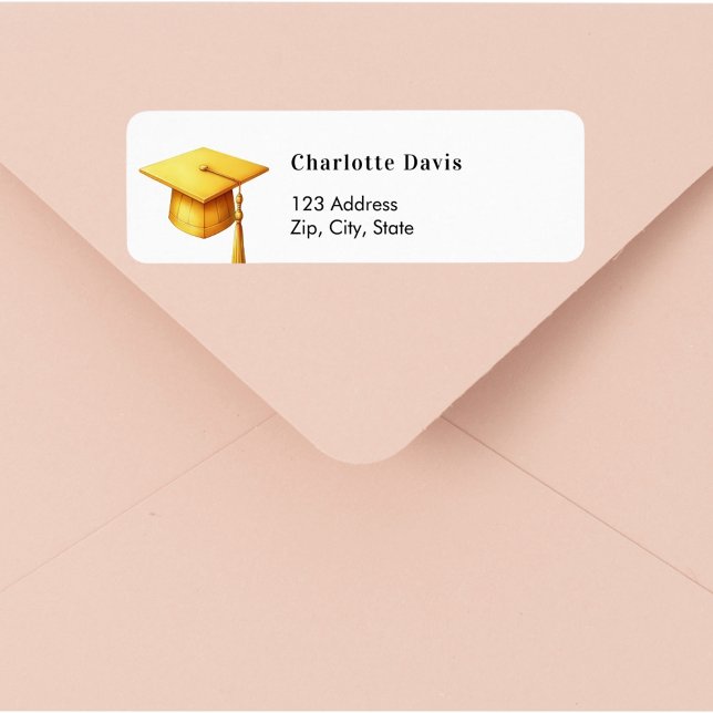 Étiquette Adresse de retour du casquette d'or de grade (Créateur téléchargé)
