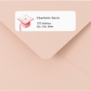 Étiquette Adresse de retour du casquette rose