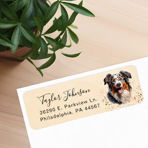Étiquette Adresse de retour du chien berger australien