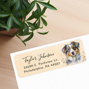 Étiquette Adresse de retour du chien berger australien