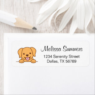 Étiquette Adresse de retour du chien du laboratoire jaune mi