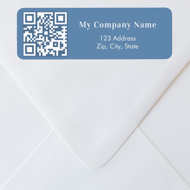 Étiquette Adresse de retour du code qr d'entreprise bleu Dus (Créateur téléchargé)
