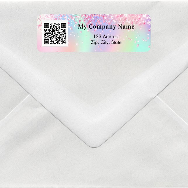 Étiquette Adresse de retour du code qr d'entreprise rose (Créateur téléchargé)