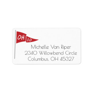 Étiquette Adresse de retour du drapeau rouge de l'Ohio