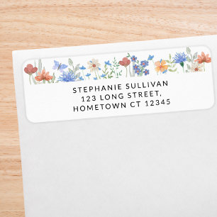 Étiquette Adresse de retour du fleur sauvage