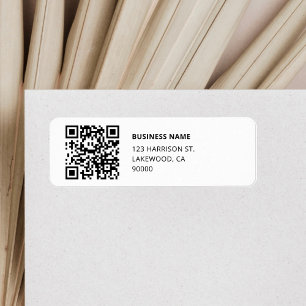 Étiquette Adresse de retour du logo commercial du code QR