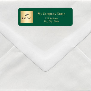 Étiquette Adresse de retour du logo de l'entreprise verte