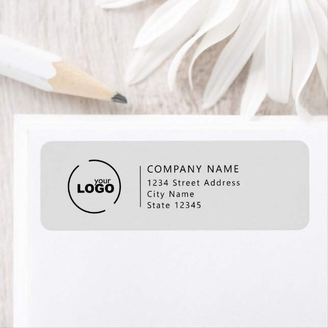 Étiquette Adresse de retour du logo professionnel gris (En situation)