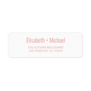 Étiquette Adresse de retour du mariage de script orange pous