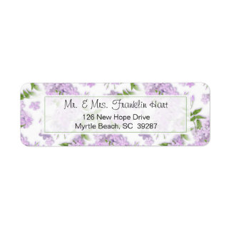 Étiquette Adresse de retour du Mariage de thème Wisteria