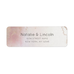 Étiquette Adresse de retour du Mariage Ombre Blush Pink Froi