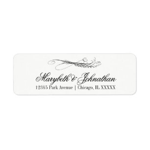 Étiquette Adresse de retour du Mariage Toile & Calligraphie