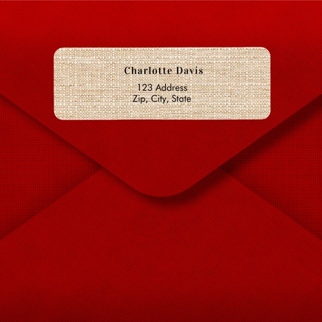 Étiquette Adresse de retour du monogramme Burlap (Créateur téléchargé)