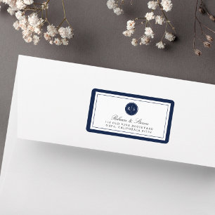 Étiquette Adresse de retour du monogramme couleur personnali